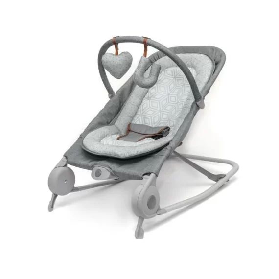 SUMMER INFANT Transat 2en1, transat à bascule, pratique et portable, jouets et vibrations apaisantes, gris heather gris