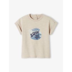 T-shirt tortue bébé manches courtes beige