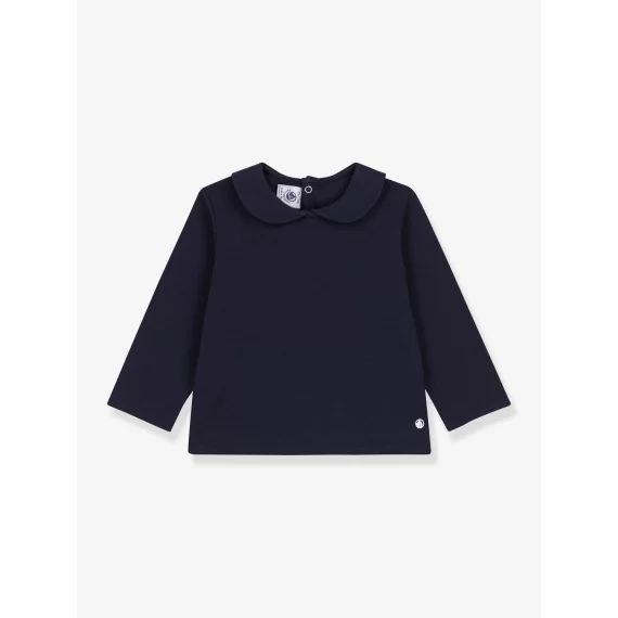 Blouse bébé en coton bio PETIT BATEAU marine