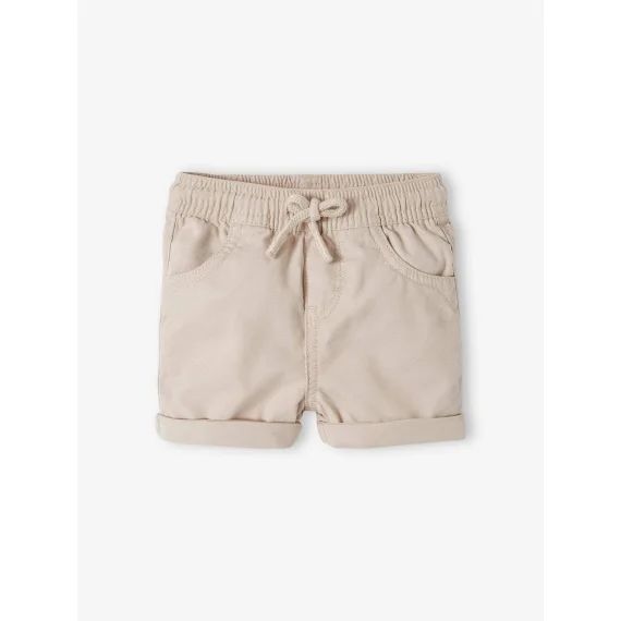 Short sergé taille élastiquée bébé garçon beige