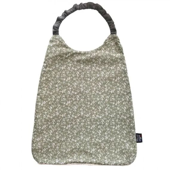 Grand bavoir élastiqué – Fleur Tilleul vert