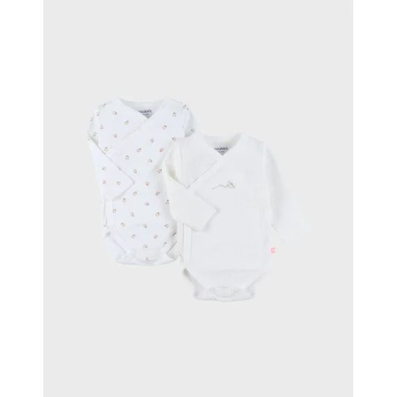 Lot De 2 Bodies Croisés En Coton Blanc