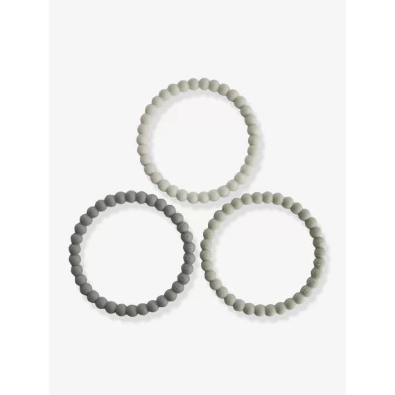 Lot de 3 bracelets de dentition perles – MUSHIE vert