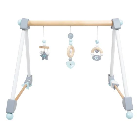Portique D&rsquo;éveil En Bois Massif + 3 Pendentifs – Arche D&rsquo;activités Blanc – Gris / Miffy
