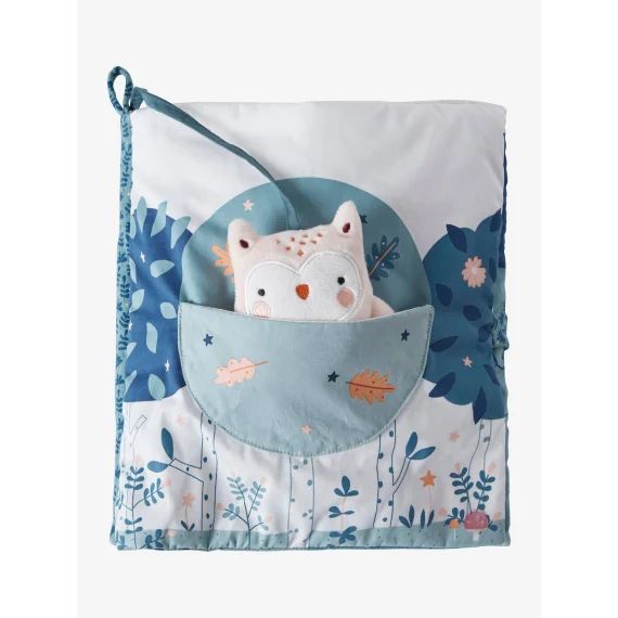 Livre d&rsquo;éveil + peluches en velours Forêt enchantée multicolore