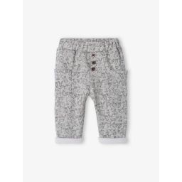 Pantalon molleton bébé imprimé gris chiné imprimé