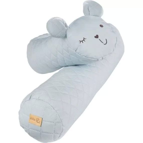 ROBA Tour de Lit – Coussin serpent roba Style Visage d&rsquo;Ours Benny- 170 cm – Bleu clair bleu