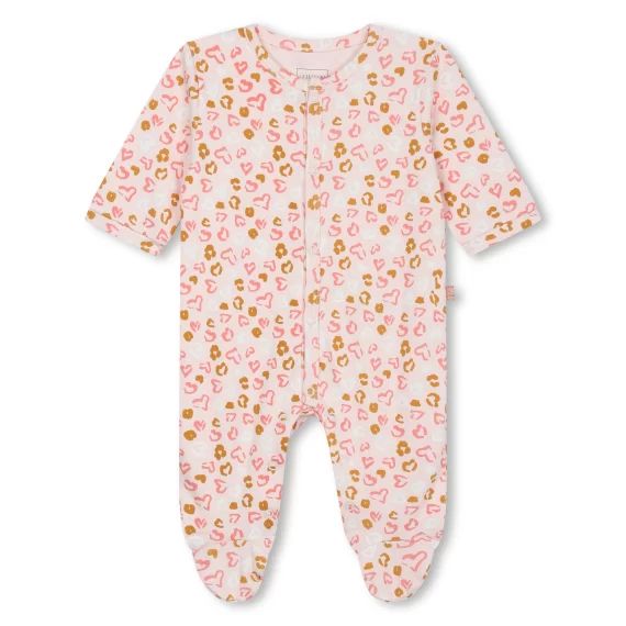 Pyjama léopard en coton Fille Rose