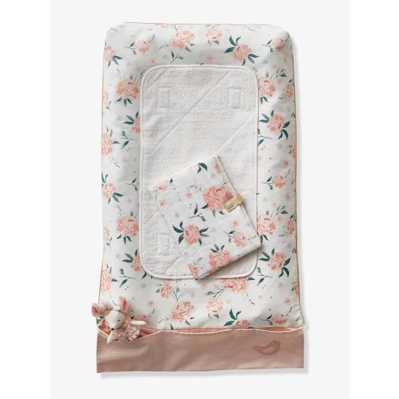 Matelas à langer EAU DE ROSE écru / rose