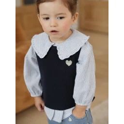 Pull sans manches bébé marine