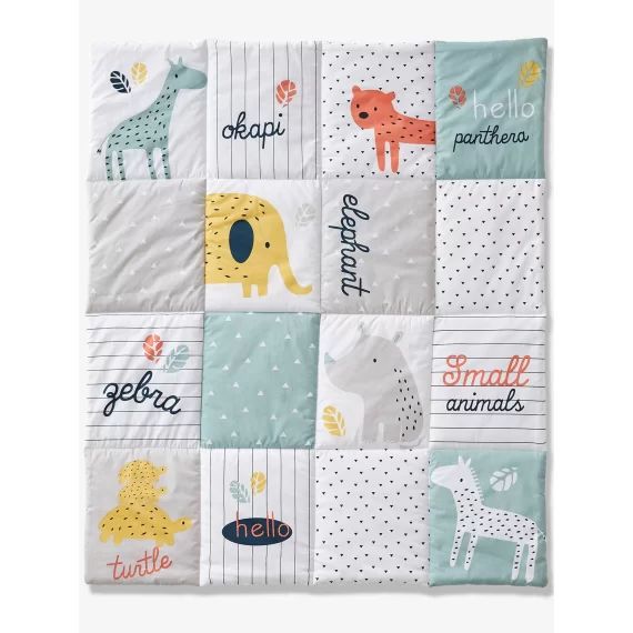 Tapis de sol patchwork Jungle baby multicolore