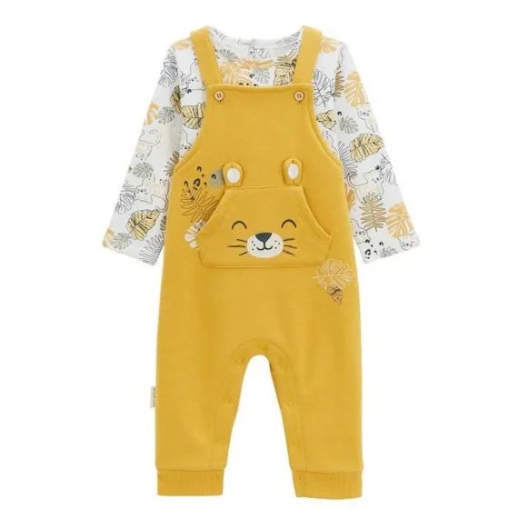 Ensemble Salopette Bébé En Molleton Et T-shirt Aslan Jaune