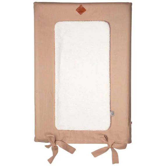 Housse De Matelas À Langer En Lin Lavé Pêche