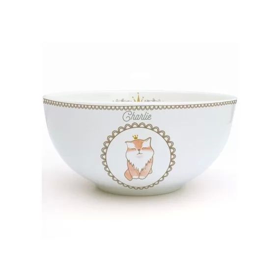 Bol en porcelaine Chat (personnalisable)