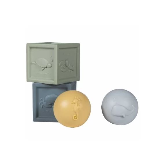 Lot de 2 balles et 2 cubes Ocean