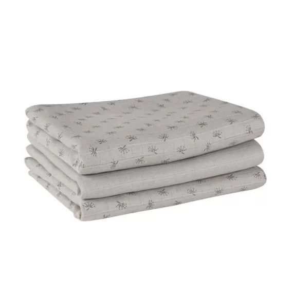 Lot De 3 Couches Lavables En Coton Bio – Roba – Lil Planet – 80×80 Cm – Gris Gris