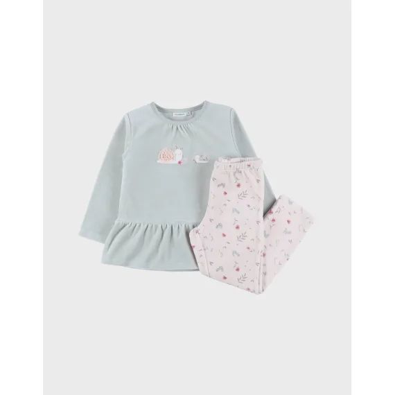 Pyjama 2 Pièces En Velours Et Vert