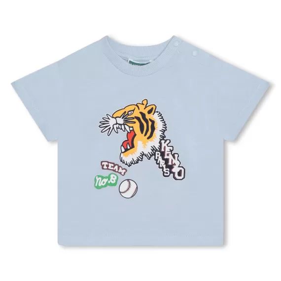 T-shirt avec imprimé devant Garçon Bleu