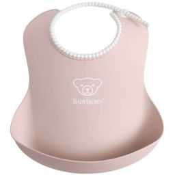 Bavoir plastifié à poche rose pastel