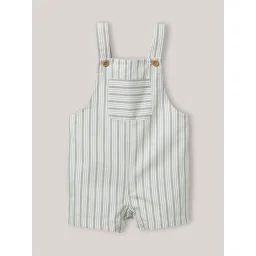 Salopette Courte Rayée Rayure Vert/bleu