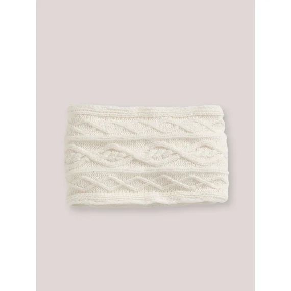 Snood Torsadé Doublé Polaire Ecru