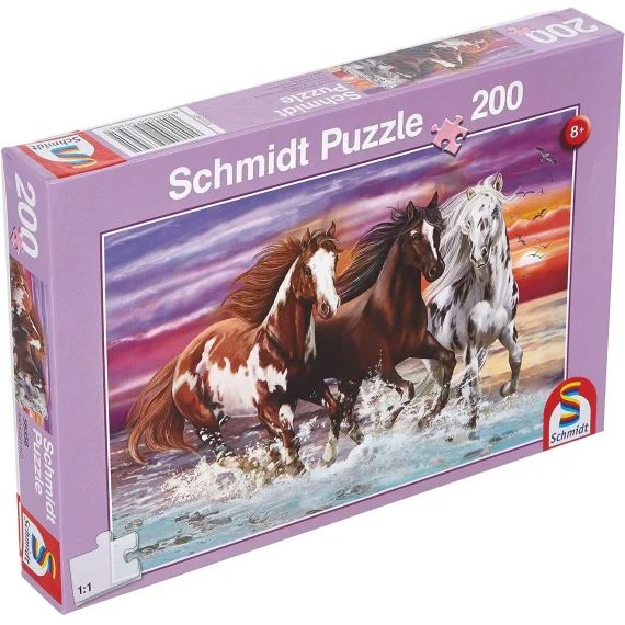 Puzzle Trio De Chevaux Sauvages 200 Pcs Violet