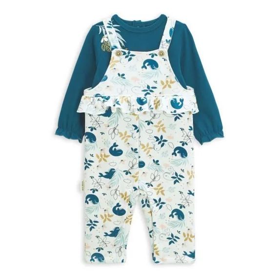 Ensemble Salopette Bébé En Molleton Et T-shirt Moana Blanc