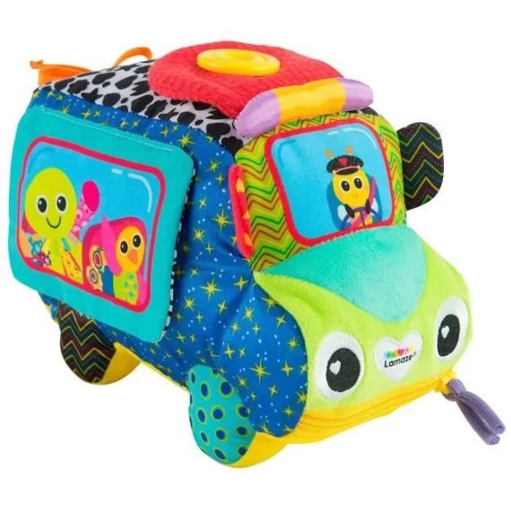 Lamaze bus en peluche interactif junior 25 x 16 x 17 cm en peluche blanc