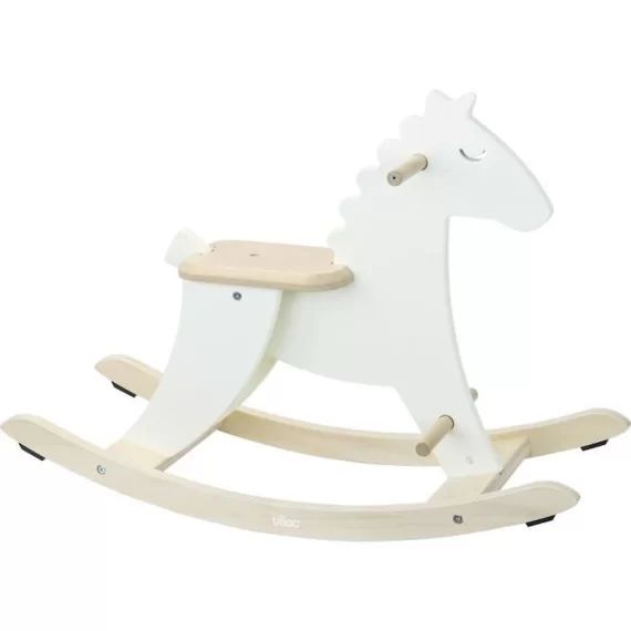 VILAC – Hudada cheval à bascule ivoire avec arceau beige