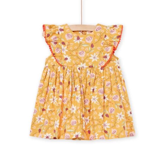 Robe À Imprimé Fleuri – Jaune
