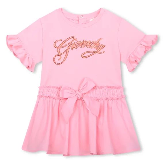 Robe à manches courtes Fille Rose