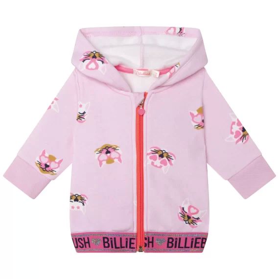 Cardigan molletonné à capuche Fille Rose