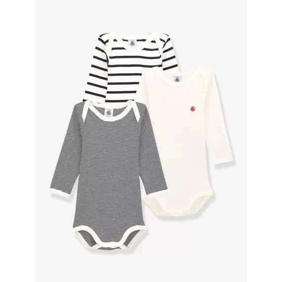 Lot de 3 bodies manches longues PETIT BATEAU lot blanc