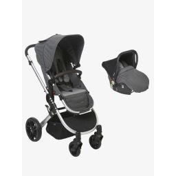 Poussette réversible combinée vertbaudet Bicity+ gris aluminium