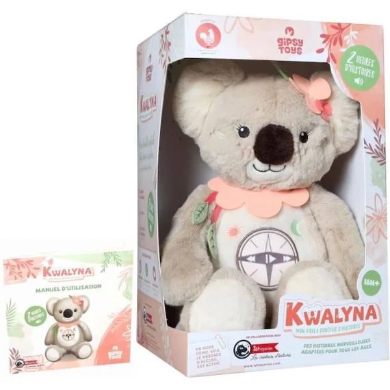 Peluche – Gipsy Toys – Kwalyna mon koala conteur d&rsquo;histoires gris