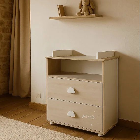 Commode À Langer En Bois Beige