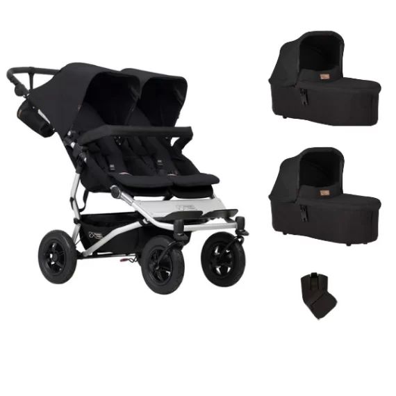 Poussette Double Mountain Buggy Duet V3.2 – Black + 2 Nacelles Plus
