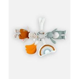 Trousseau d&rsquo;activités en Veloudoux® – NOUKIE&rsquo;S – Lina & Joy – Hochet, Feuille, Peluche lapin – Vert – Mixte vert