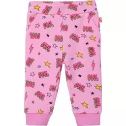 Pantalon en molleton imprimé Fille Rose