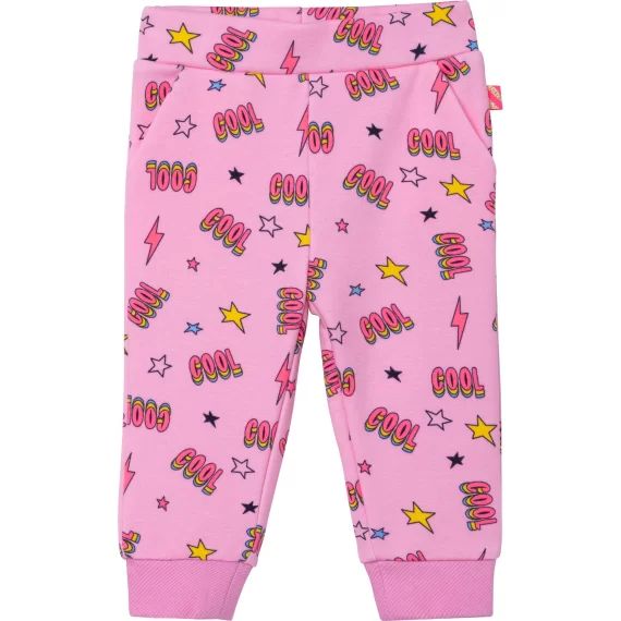 Pantalon en molleton imprimé Fille Rose