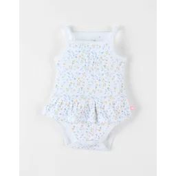 Body Jupette Imprimé Fleuri Sans Manches Éru Blanc