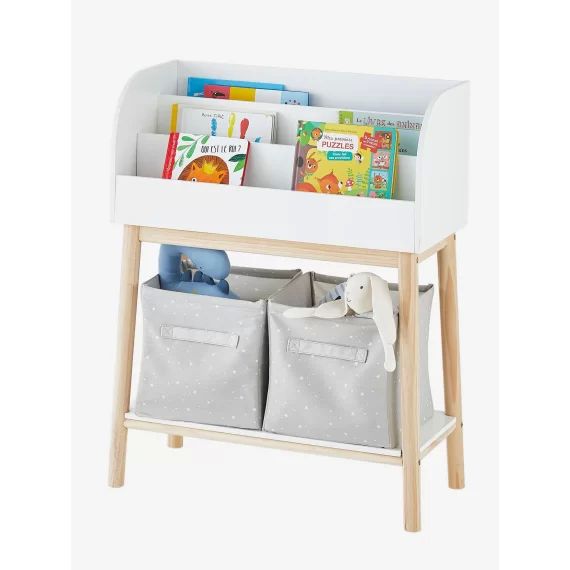 Meuble casier-bibliothèque LIGNE CONFETTI blanc/bois