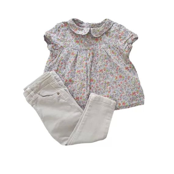 Ensemble blouse et jean 12 mois