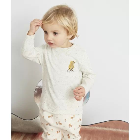 T-shirt bébé garçon gris moucheté message câlins et animaux –  – Soldes