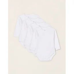 Pack 4 Bodies Croisés En Coton Blanc