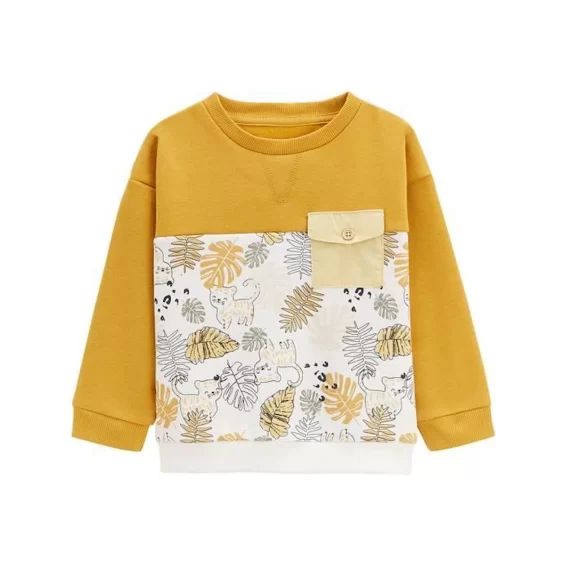 Sweat-shirt En Molleton Bébé Garçon Aslan Orange