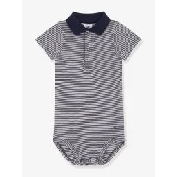 Body manches courtes ouverture polo PETIT BATEAU bleu