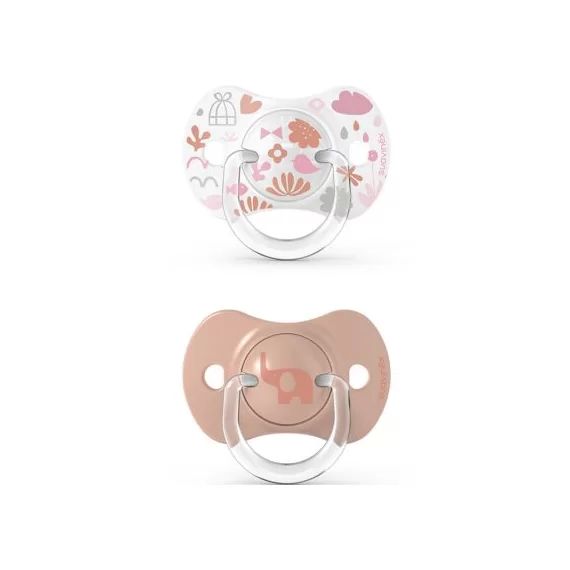 Lot de 2 sucettes symétriques SX PRO Memories rose corail (6-18 mois)