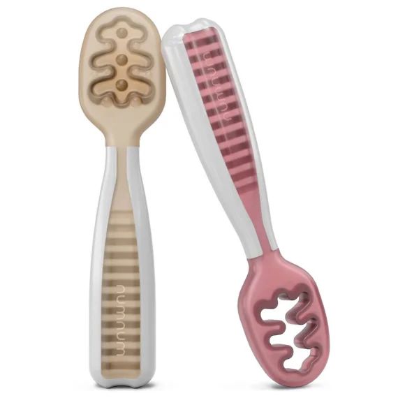 Lot De 2 Pré-cuillères Beige Et Mauve Multi-coloured