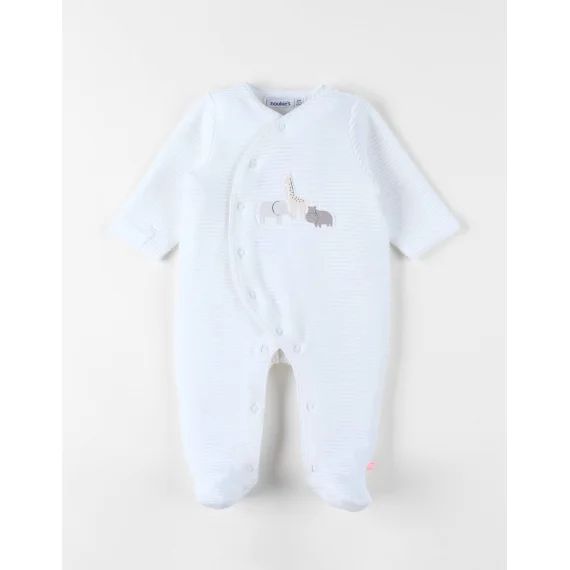 Pyjama Bébé Velours Côtelé Blanc